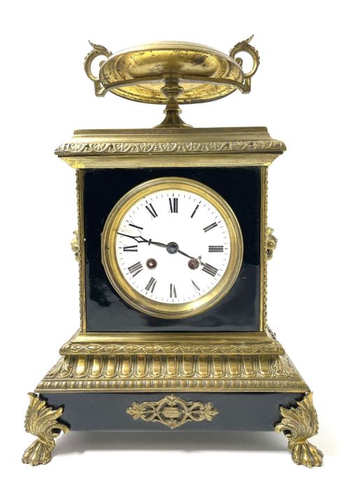 19th century enamel and bronze napoleon clock - CATEGORY: ANTIQUE CLOCKS - DATED 19TH CENTURY