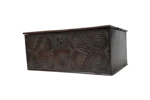 17th century carved oak bible box - CATEGORY: ANTIQUE BOXES - DATED 17TH CENTURY