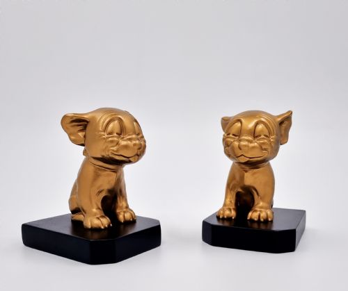 ART DECO CARTOON BOOKENDS BONZO THE DOG SIGNED GEORGE STUDDY - ADDITIONAL PHOTO 1