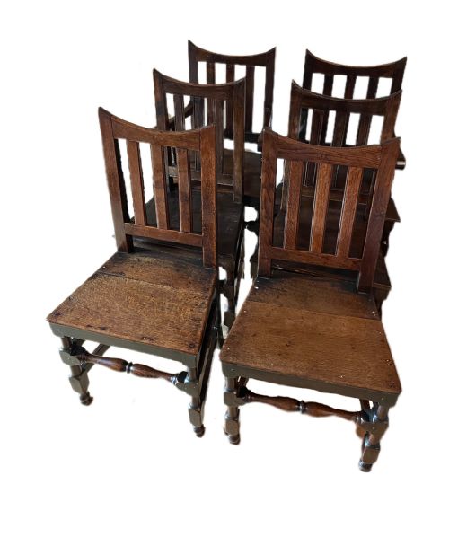 set of six 18th century english oak dining chairs - CATEGORY: ANTIQUE CHAIRS - DATED 18TH CENTURY