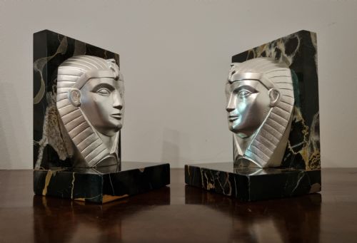 ART DECO EGYPTIAN REVIVAL BRONZE BOOKENDS BY CHARLES SPHINX - ADDITIONAL PHOTO 3
