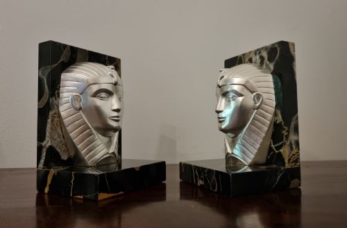 ART DECO EGYPTIAN REVIVAL BRONZE BOOKENDS BY CHARLES SPHINX - ADDITIONAL PHOTO 4