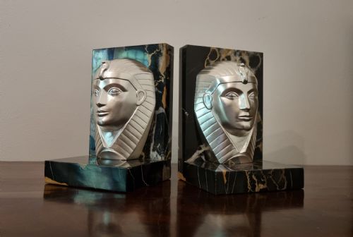 ART DECO EGYPTIAN REVIVAL BRONZE BOOKENDS BY CHARLES SPHINX - ADDITIONAL PHOTO 6