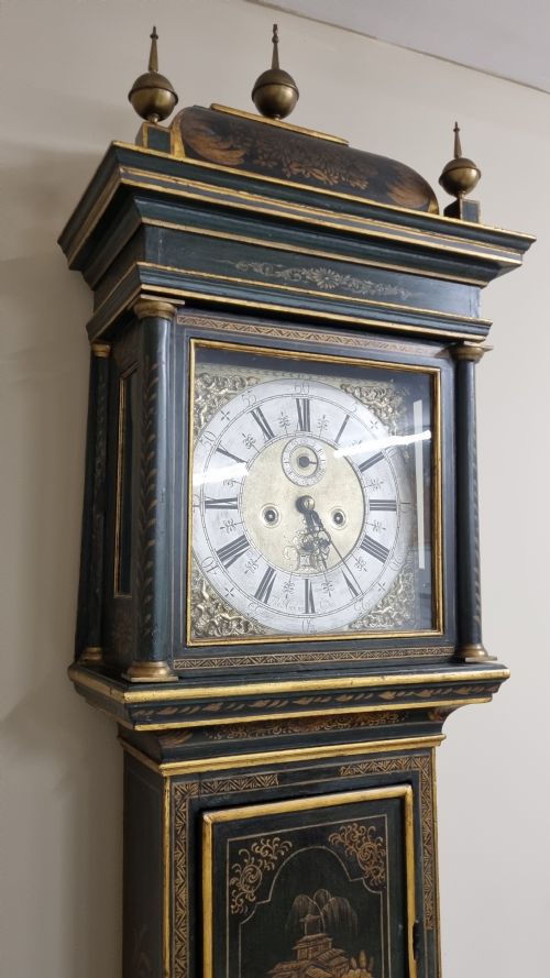 18TH CENTURY LACQUERED JAPANNED LONGCASE CLOCK FROM LONDON CIRCA 1740 - ADDITIONAL PHOTO 10
