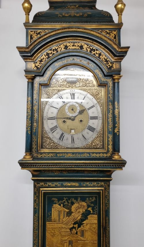 18TH CENTURY GILT LACQUER LONGCASE CLOCK BY WILLIAM KIPLING LONDON CIRCA 1720 - ADDITIONAL PHOTO 5