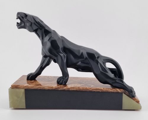 Art Deco Sculpture Cubist Panther by Notari Circa 1930