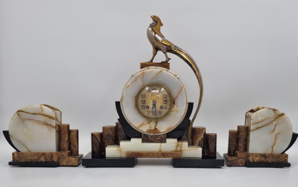 Art Deco Cubist Design Clock by Frecourt  View II