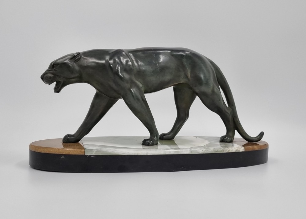 Art Deco Statue Snarling Panther  by Ruchot View II