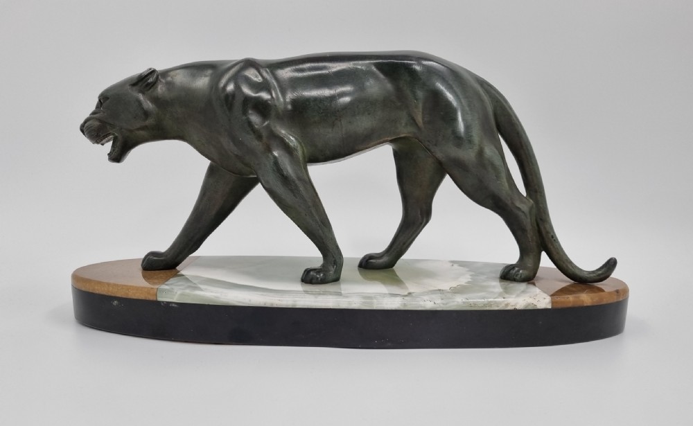Art Deco Statue Snarling Panther  by Ruchot View III