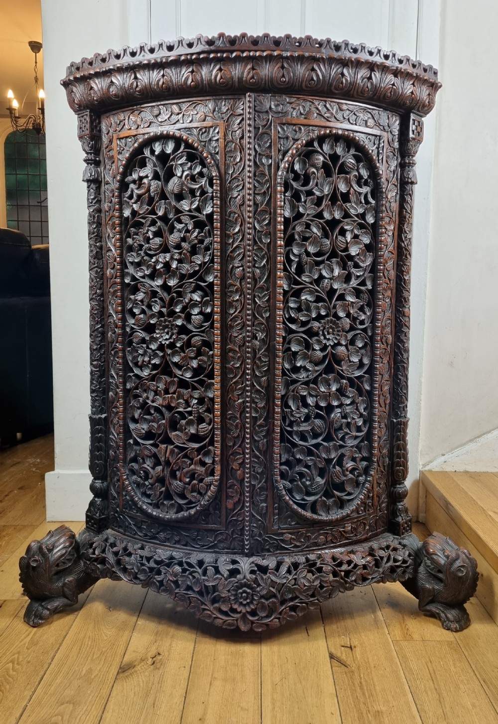 Anglo Indian Carved Cabinet