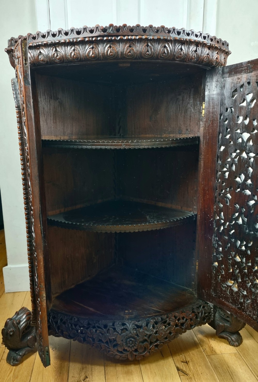 Anglo Indian Carved Cabinet View V
