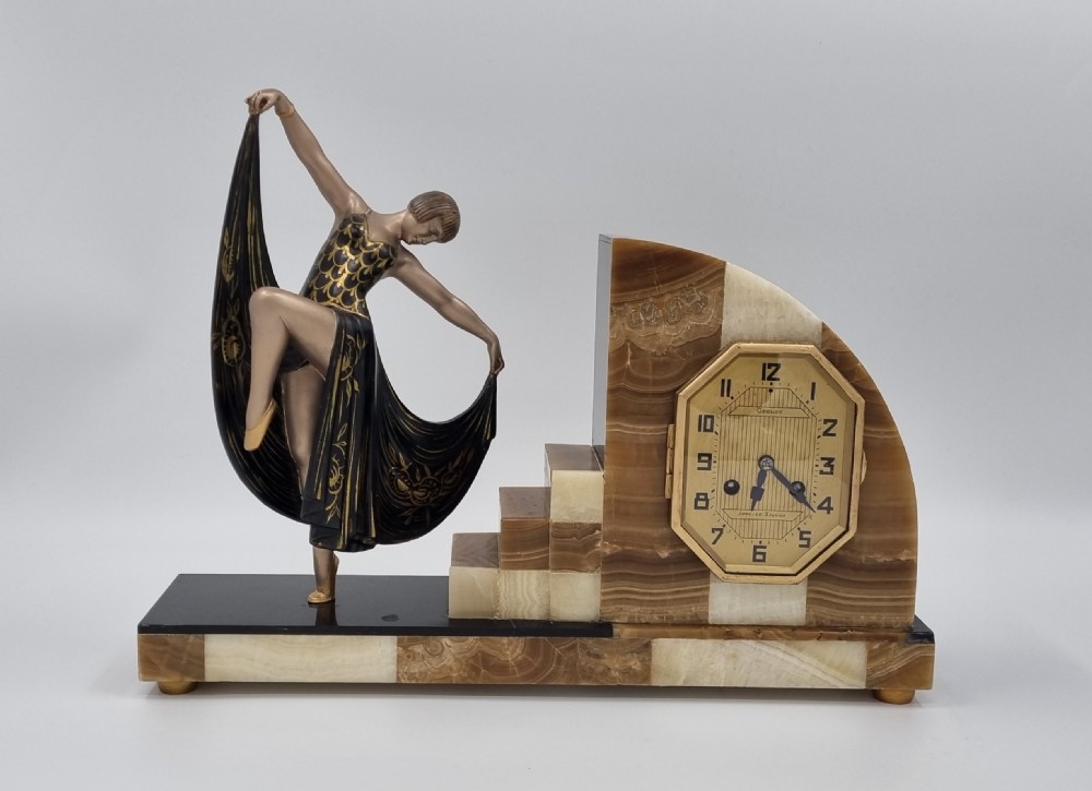 Art Deco Clock with Dancer by Gilbert