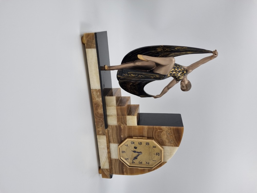 Art Deco Clock with Dancer by Gilbert View IV