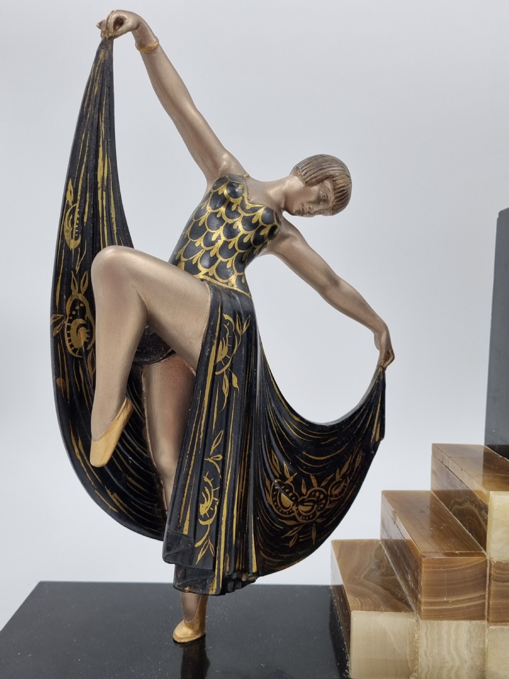 Art Deco Clock with Dancer by Gilbert View V