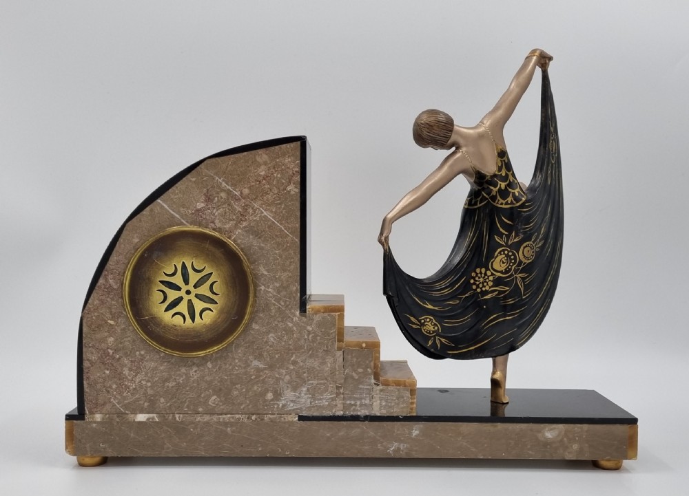 Art Deco Clock with Dancer by Gilbert View VII