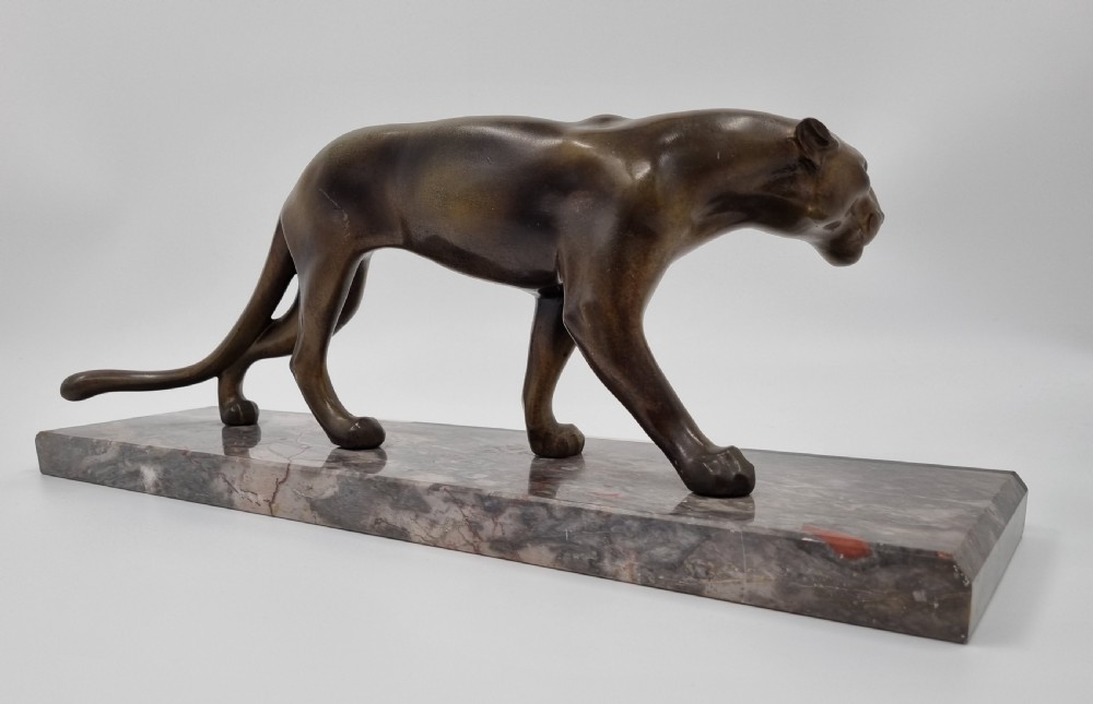 Art Deco Panther Spelter Statue by M. Font  View VIII