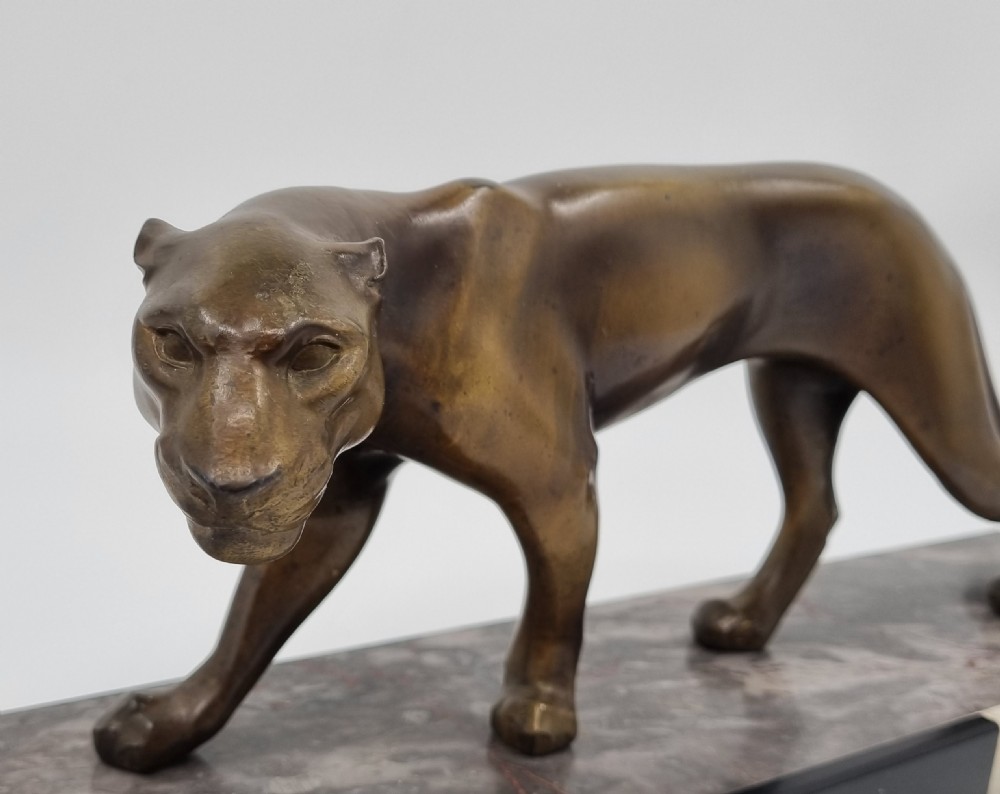Art Deco Panther Spelter Statue by M. Font  View IX