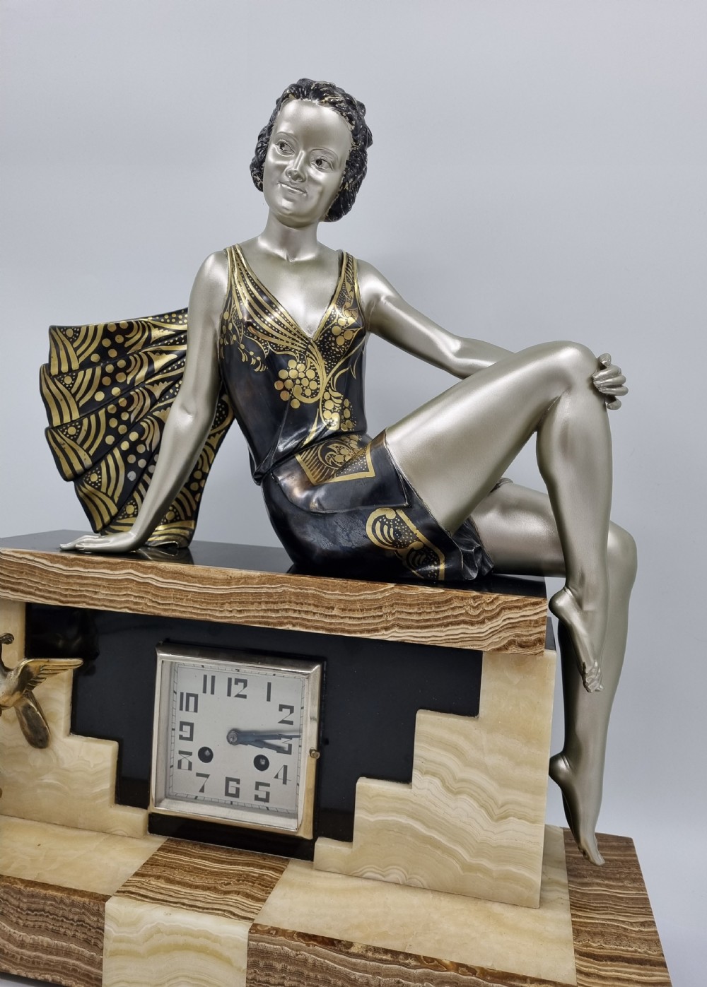 Art Deco Figural Clock Set 