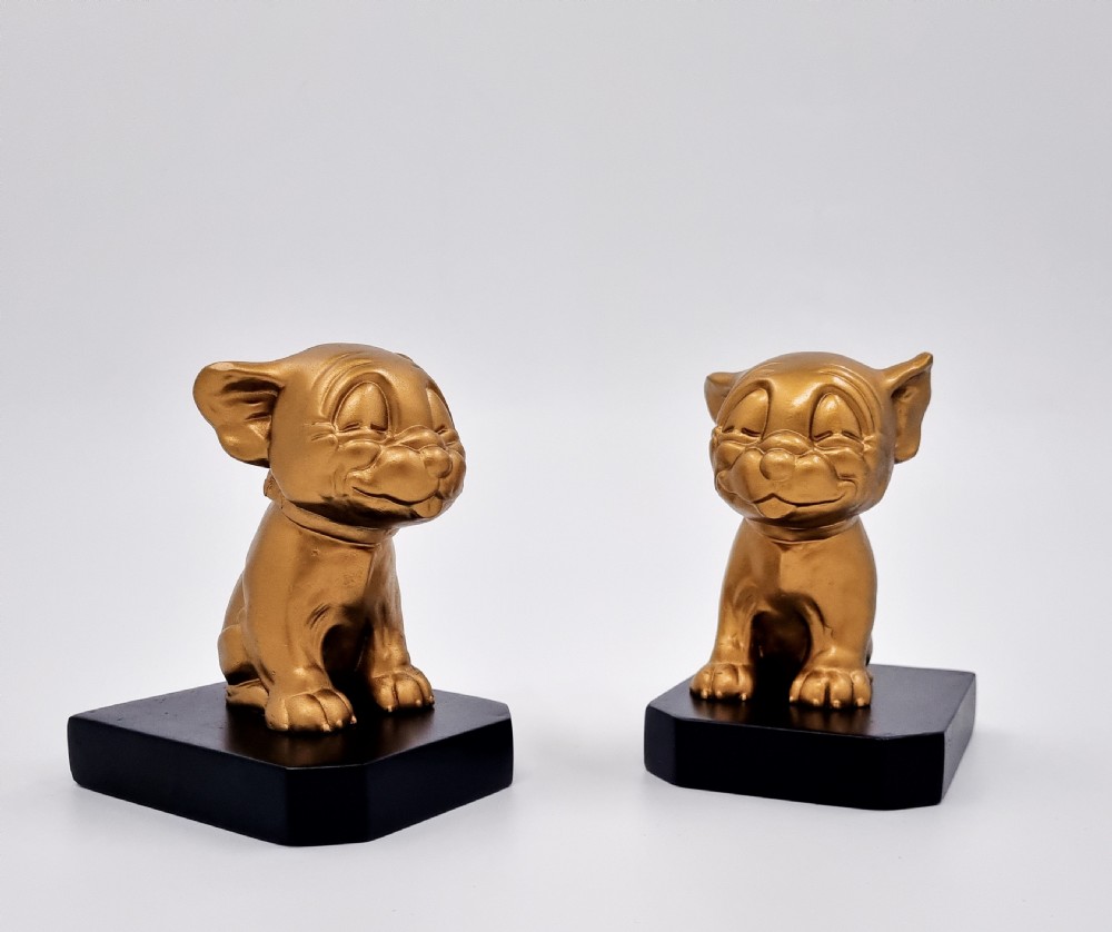 Art Deco Cartoon Bookends Bonzo the Dog signed George Studdy View II