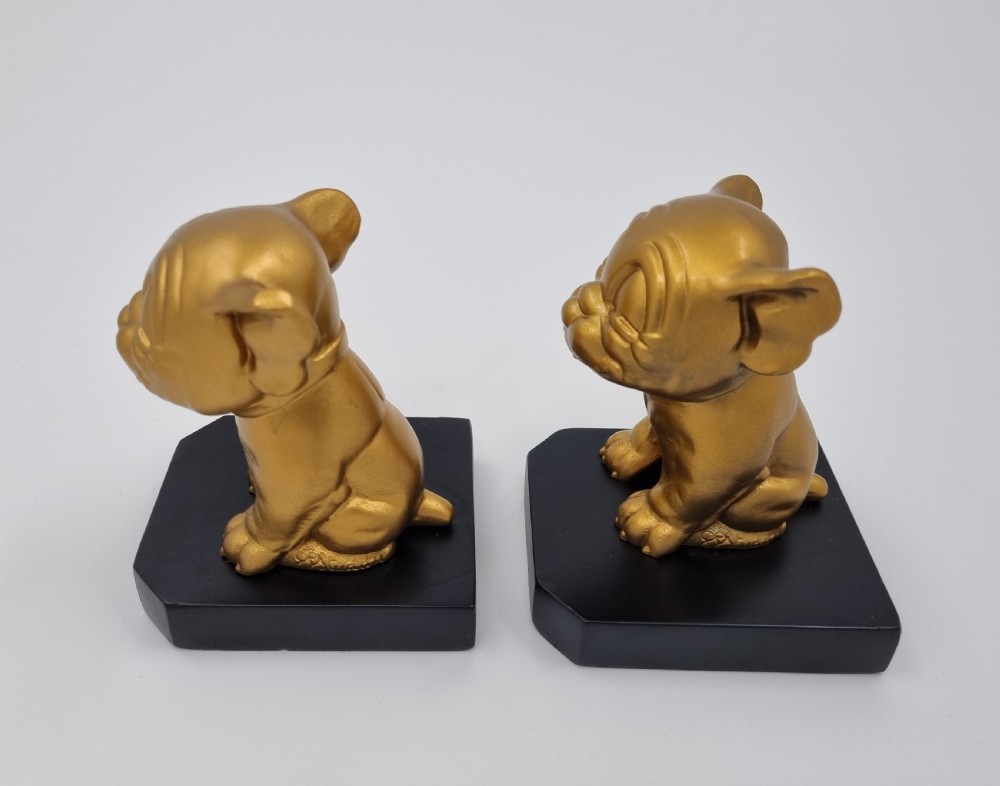 Art Deco Cartoon Bookends Bonzo the Dog signed George Studdy View VII