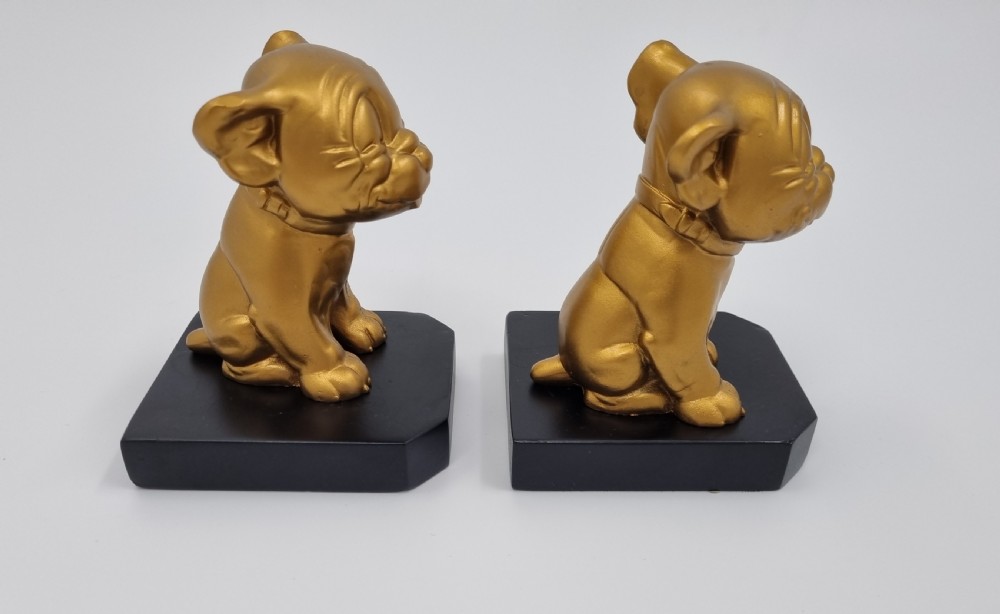 Art Deco Cartoon Bookends Bonzo the Dog signed George Studdy View VIII