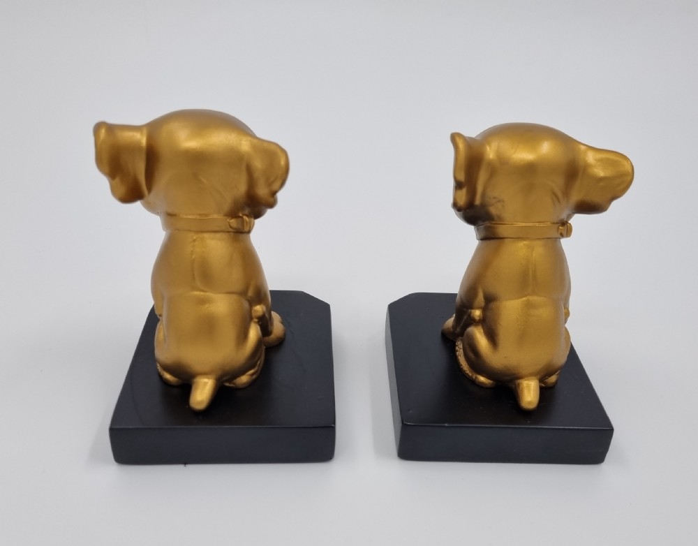 Art Deco Cartoon Bookends Bonzo the Dog signed George Studdy View IX