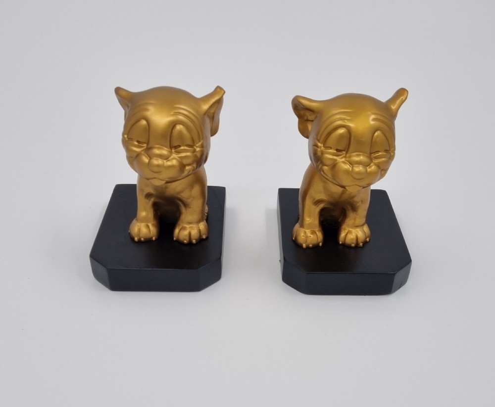 Art Deco Cartoon Bookends Bonzo the Dog signed George Studdy View X