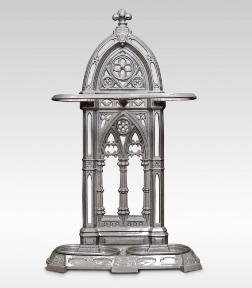 Large Gothic Revival Cast Iron Stick / Umbrella Stand