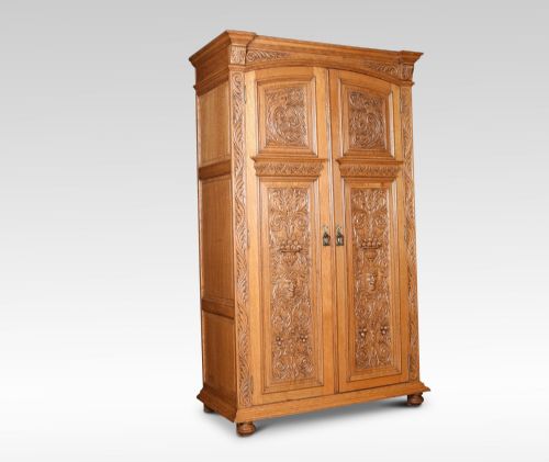 19th Century Carved Oak Wardrobe