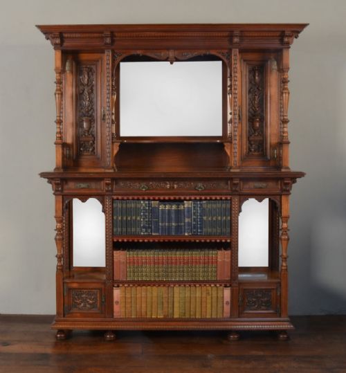 Gillow & Co Walnut Sideboard / Open Bookcase
