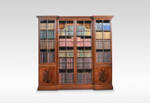 Figured Mahogany Four Door Bookcase