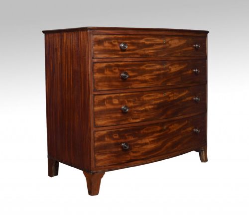 Regency Mahogany Bow Front Chest of Draws