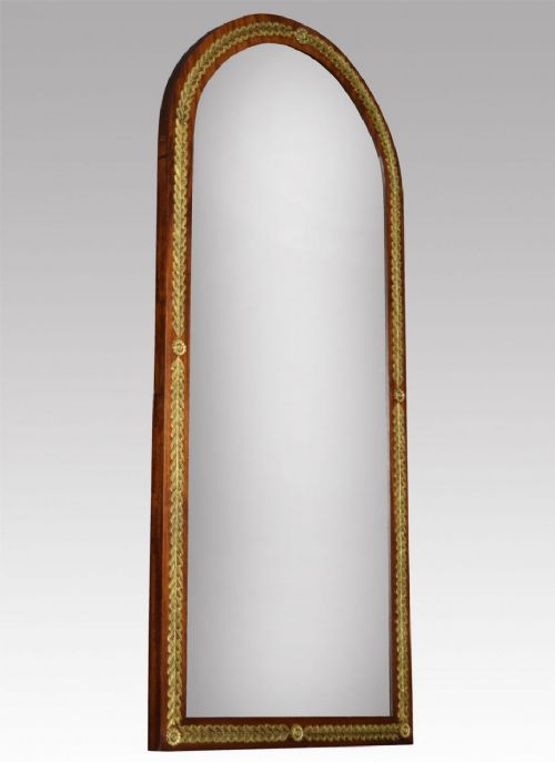 French 19th Century Louis XVI Style Mahogany and Ormolu Wall Mirror