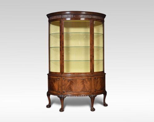 Flame Mahogany Bow Fronted Display Cabinet