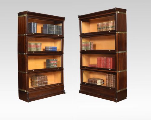 Pair of Mahogany Globe Wernicke Four Section Bookcases