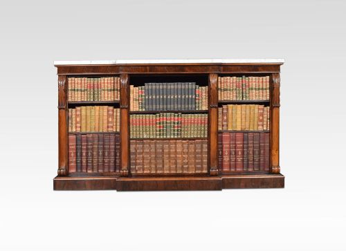 Regency Dwarf Rosewood Breakfront Bookcase