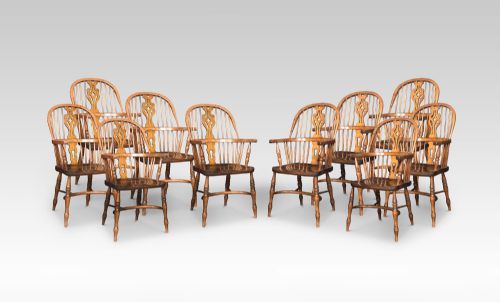 Set of Ten Windsor Armchairs