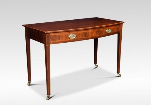 Sheraton Revival Mahogany Two Drawer Bow Front Serving Table