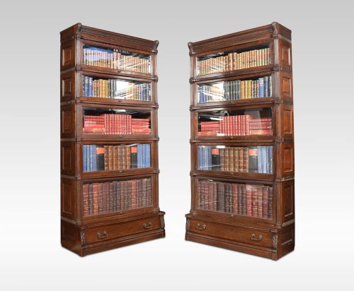 Pair of Oak Globe Wernicke Five Sectional Bookcases