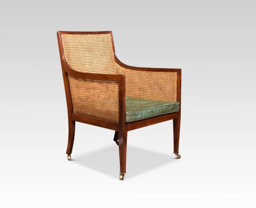 Edwardian Mahogany Bergere Armchair
