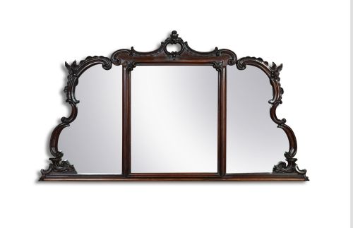 Victorian Carved Over-mantle Rosewood Wall Mirror