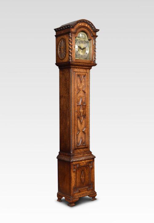 Oak Cased Grandmother Clock