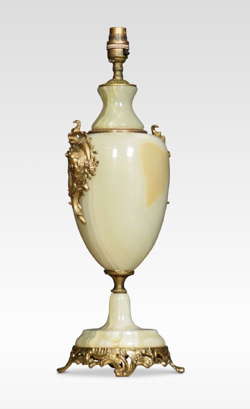 Gilt Metal Mounted Onyx Table Lamp