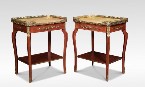 Pair of Marble Top Bedside Tables by Epstein