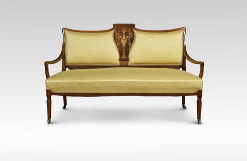 Edwardian Inlaid Rosewood Two Seater Settee