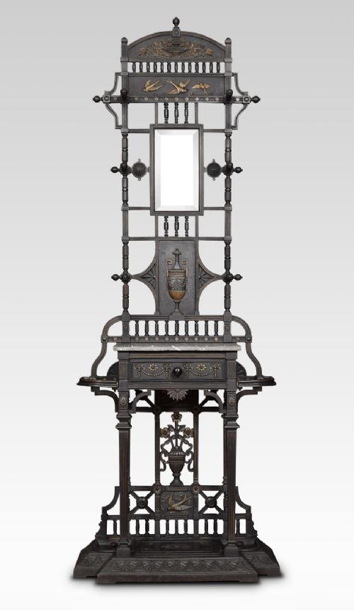 19th Century Cast Iron Aesthetic Design Hall Stand