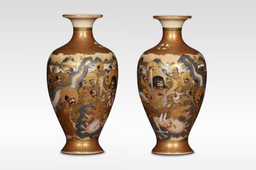 Pair of Japanese Satsuma Vases