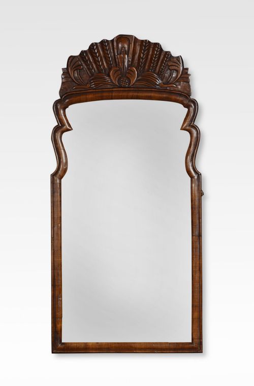Queen Ann Style Walnut Wall Mirror