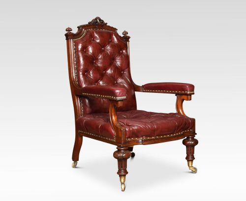 Victorian Mahogany Leather Upholstered Club Armchair