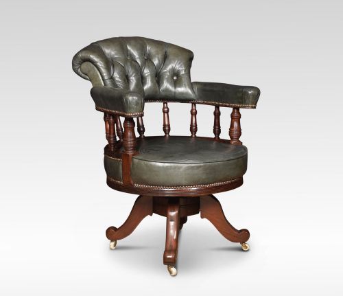 Mahogany Framed Captains Office Chair